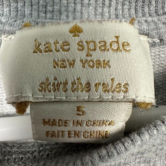 Kate Spade Girls Size 5 Crewneck Sweatshirt Skirt The Rules Grey - Picture 2 of 3
